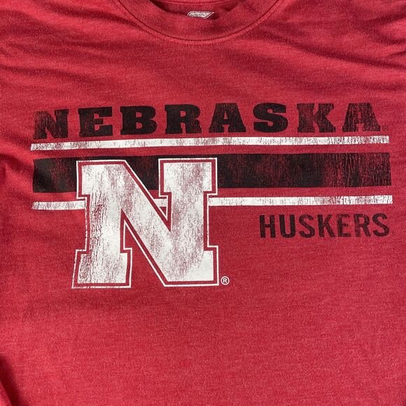 Nebraska Cornhuskers Shirt Mens Medium Red Black White Long Sleeve Tee - Picture 3 of 8